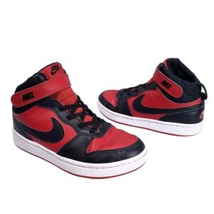 Nike Court Borough Mid 2 PS University Red Black Bred Sz 2Y Kids Retro Athletic